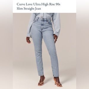 Abercrombie Curve Love Ultra High Rise 90s Slim Straight Jeans